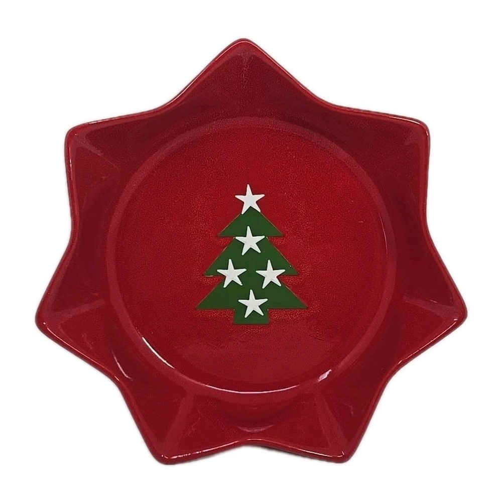 Waechtersbach Red Christmas Tree 10" Star Shaped Serving Bowl Noble Excellence